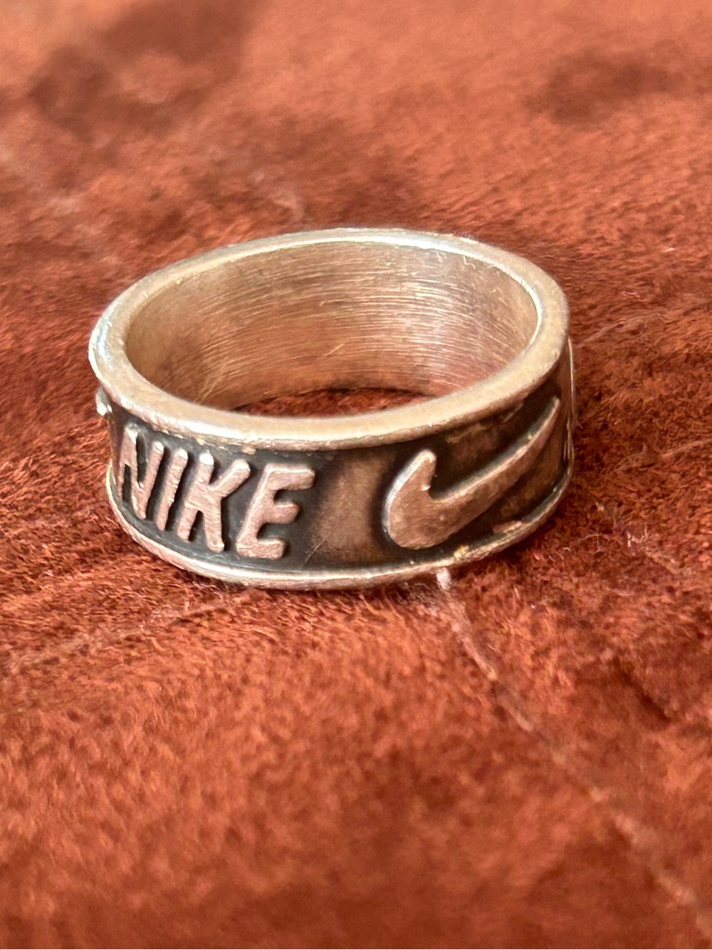 Rare Vintage 9g Sterling Silver Nike Logo Ring - Size 8 - Made in Mexico - Picture 6 of 11